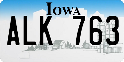 IA license plate ALK763