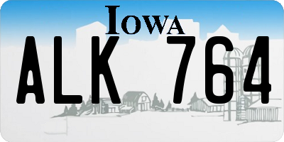 IA license plate ALK764