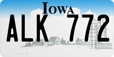 IA license plate ALK772