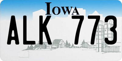 IA license plate ALK773