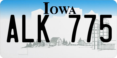 IA license plate ALK775