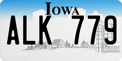 IA license plate ALK779