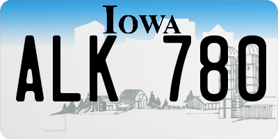 IA license plate ALK780