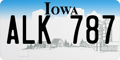 IA license plate ALK787