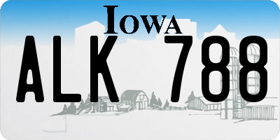 IA license plate ALK788