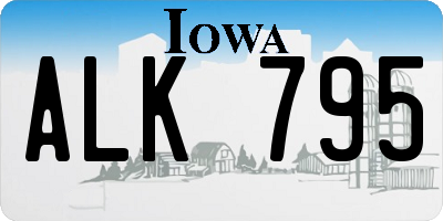 IA license plate ALK795