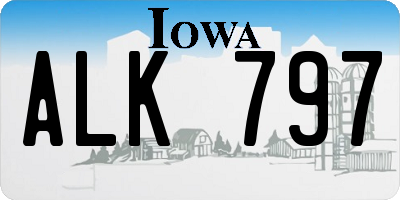 IA license plate ALK797