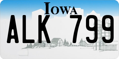 IA license plate ALK799