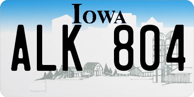 IA license plate ALK804
