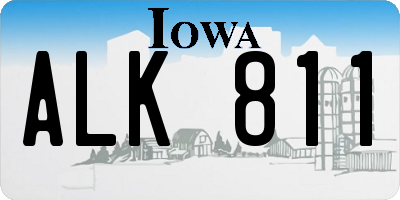 IA license plate ALK811