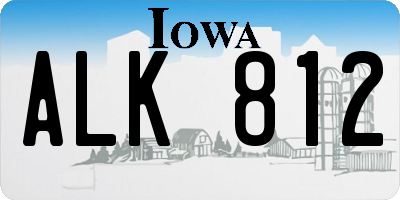 IA license plate ALK812
