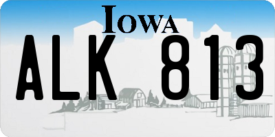 IA license plate ALK813