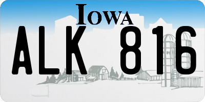 IA license plate ALK816