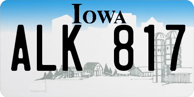 IA license plate ALK817