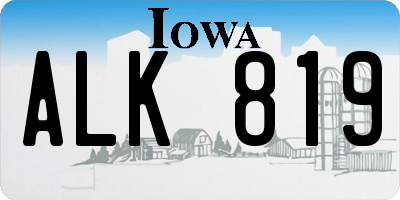 IA license plate ALK819