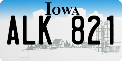 IA license plate ALK821