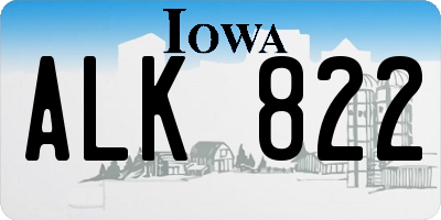 IA license plate ALK822