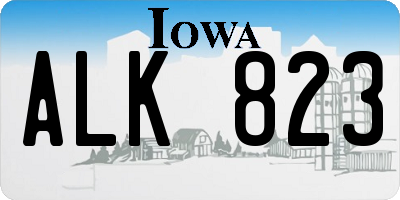 IA license plate ALK823