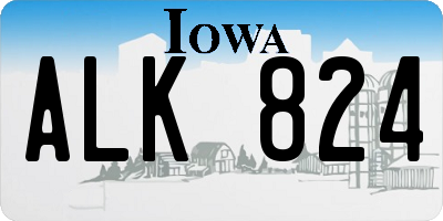 IA license plate ALK824