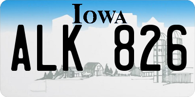 IA license plate ALK826