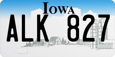 IA license plate ALK827
