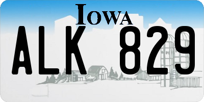 IA license plate ALK829