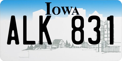 IA license plate ALK831