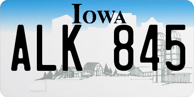 IA license plate ALK845