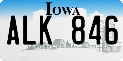 IA license plate ALK846