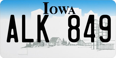 IA license plate ALK849