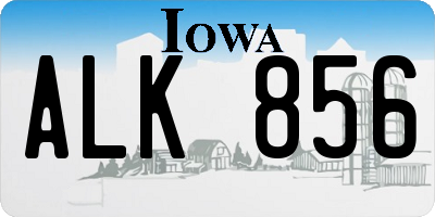 IA license plate ALK856