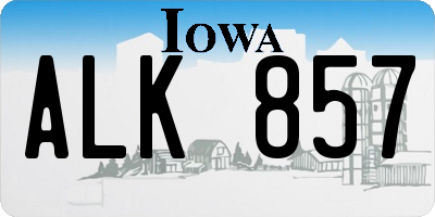 IA license plate ALK857