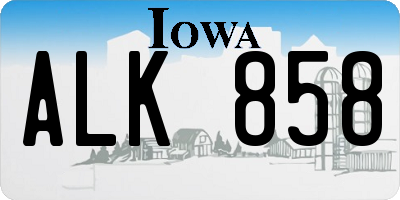 IA license plate ALK858
