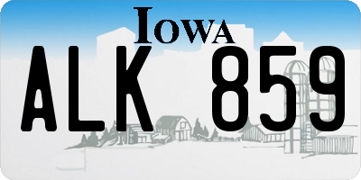 IA license plate ALK859