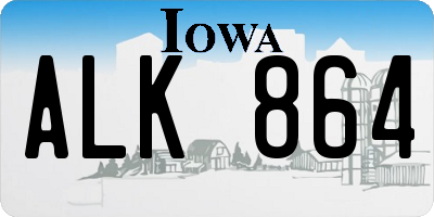 IA license plate ALK864
