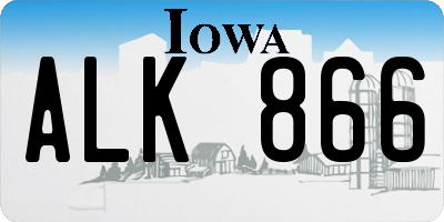 IA license plate ALK866