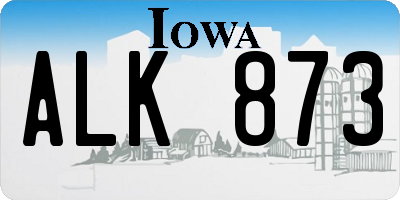 IA license plate ALK873