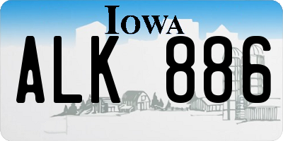 IA license plate ALK886