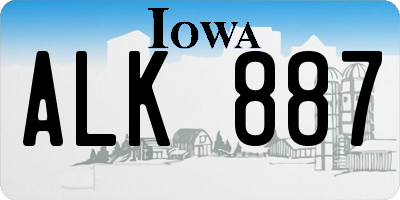 IA license plate ALK887