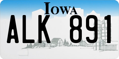 IA license plate ALK891