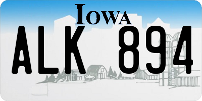 IA license plate ALK894