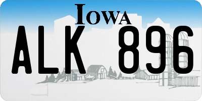 IA license plate ALK896