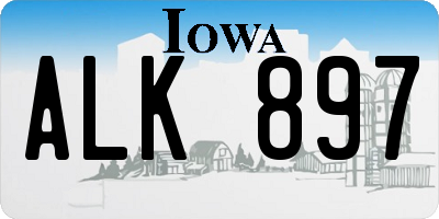 IA license plate ALK897