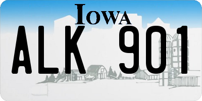 IA license plate ALK901