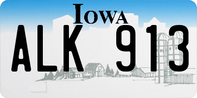 IA license plate ALK913
