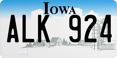 IA license plate ALK924
