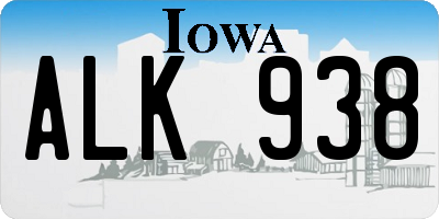 IA license plate ALK938
