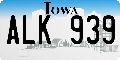 IA license plate ALK939