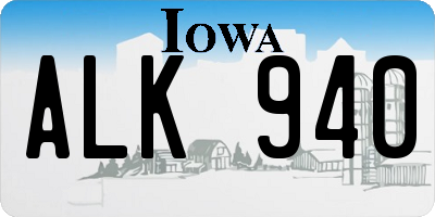 IA license plate ALK940