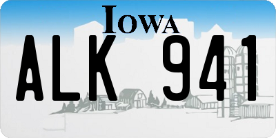IA license plate ALK941